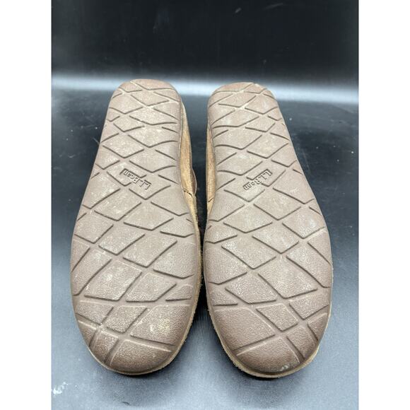 LL Bean Wicked Good Men\'s Size 10 Brown Suede Shearling Lined Moccasin Slippers main image 7
